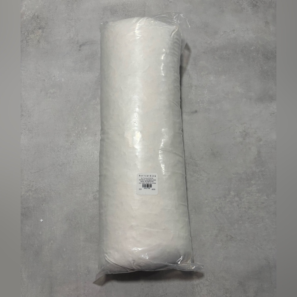 Pottery Barn New In Package White Cotton Fabric Feather Pillow Insert 20x20